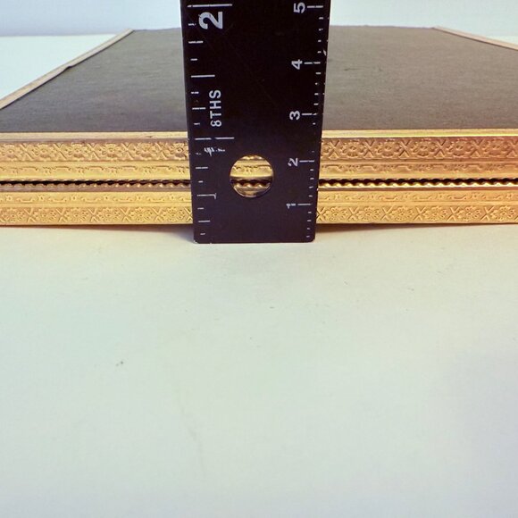 Gold Tone Double Hinged Picture Frame VTG Chic Photos Ornate Edging 8" x 10" - Picture 10 of 13